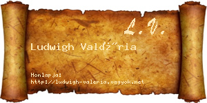Ludwigh Valéria névjegykártya